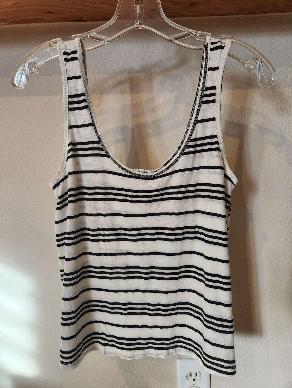 Anthropologie, Splendid Black & White Striped Scoop Neck Tank